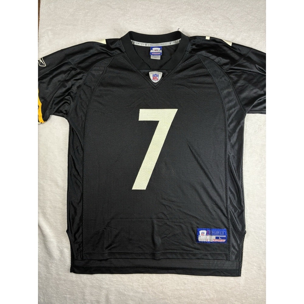 Reebok Pittsburgh Steelers Ben Roethlisberger Jersey Mens L Black NFL On Field